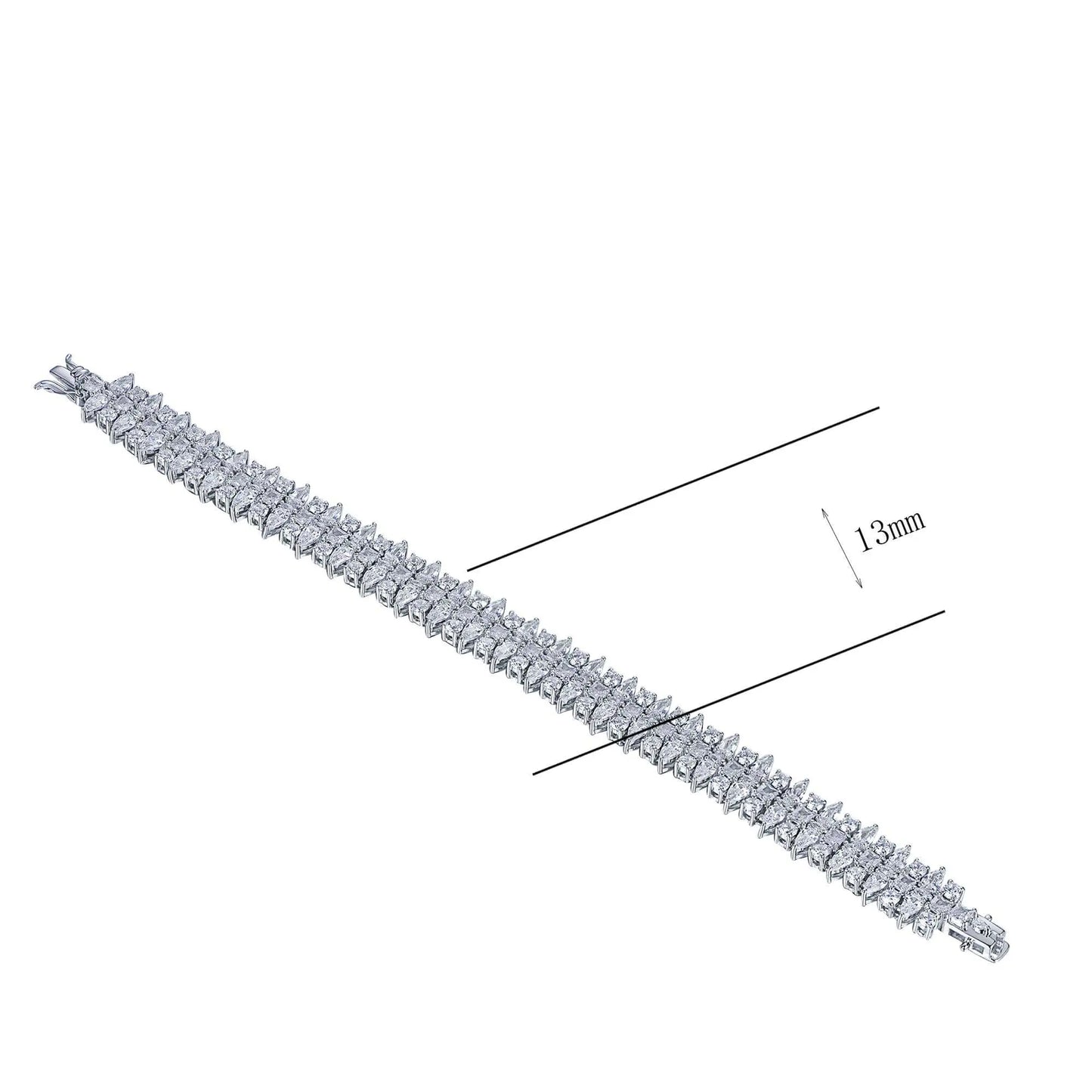 Wholesale Simulated Diamonds Mixed Cut Tennis Bracelet​