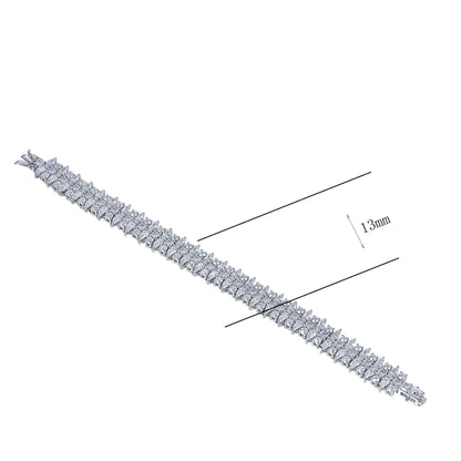 Wholesale Simulated Diamonds Mixed Cut Tennis Bracelet​