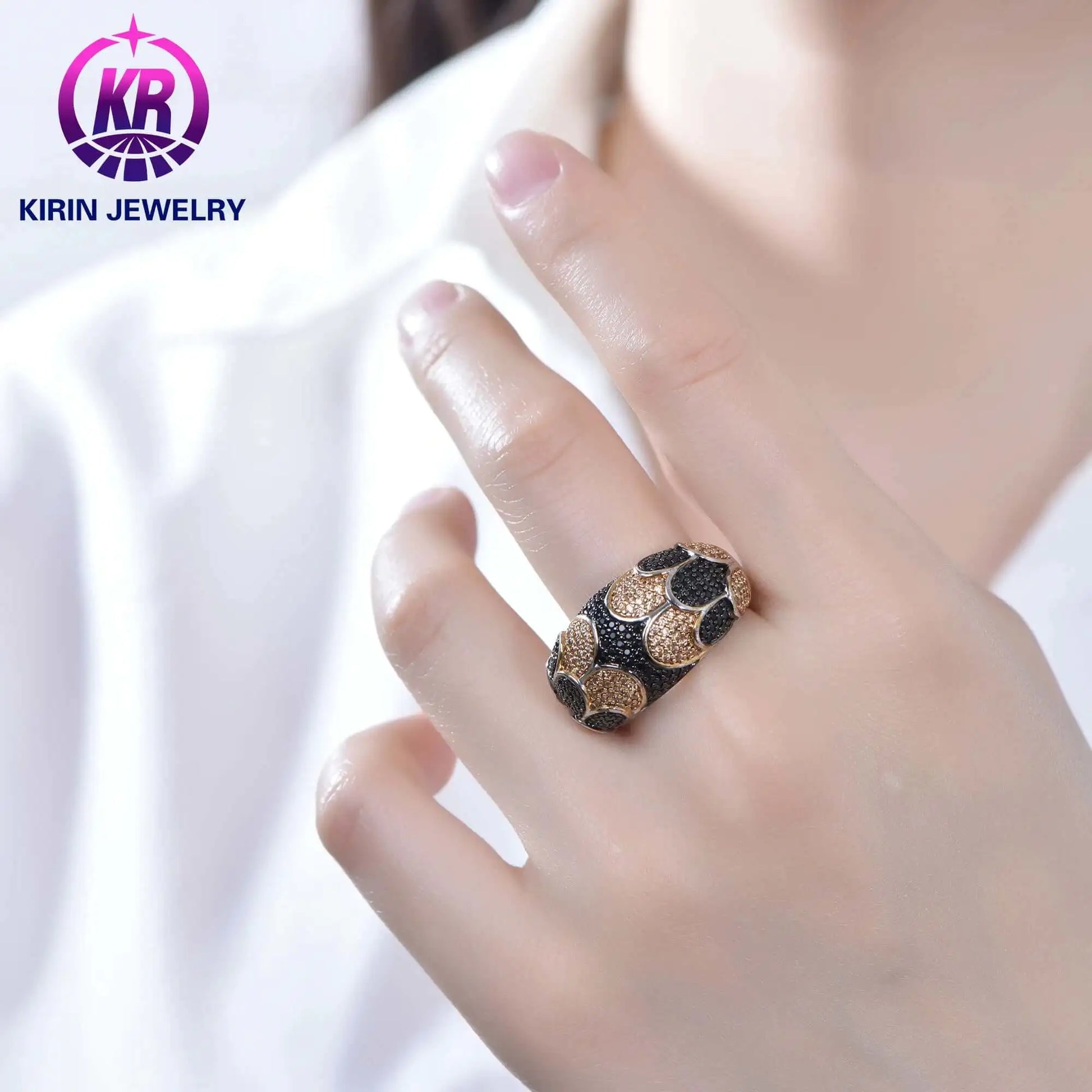Wholesale Snakeskin Pattern Engagement Large Statement Rings for Women