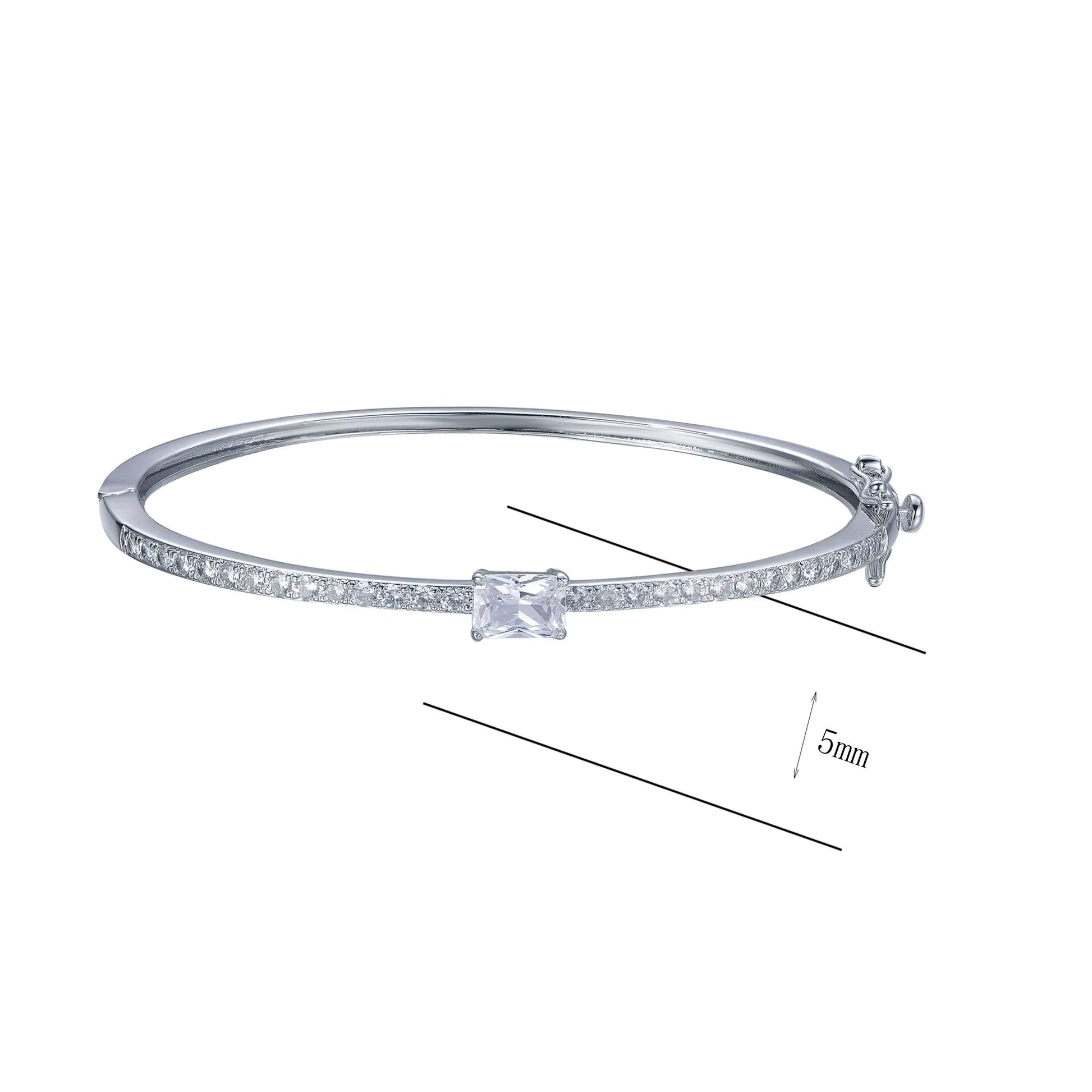 Wholesale Thin Band Lab Created Diamond Tennis Bangle Bracelet