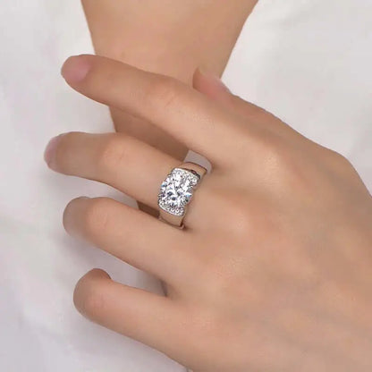 Wholesale White Gold Plated CZ Round Diamond Engagement Ring for Women