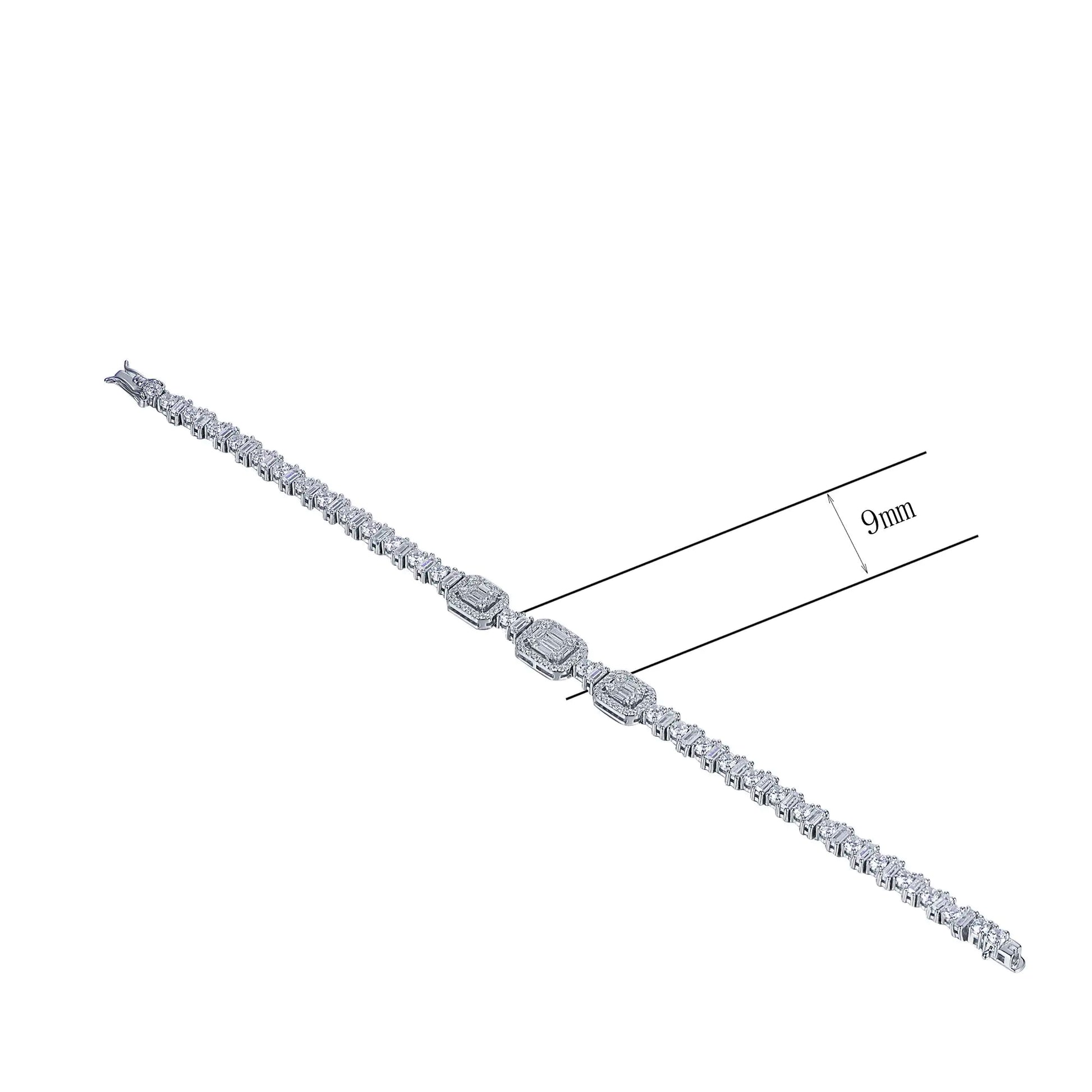 Wholesale lced out Lab Created Diamond Cluster Tennis Bracelet