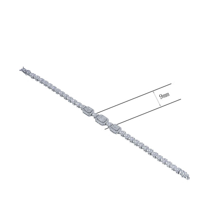 Wholesale lced out Lab Created Diamond Cluster Tennis Bracelet