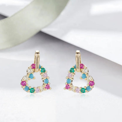 Wholesale natural gemstone zircon earring custom logo customized quartz jewelry color crystal stud earrings women Kirin Jewelry