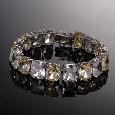 Women Luxury Jewelry Classic Design AAA+ Round 1 Carat Cubic Zircon Diamond Tennis Bracelet Kirin Jewelry