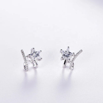 Women clip on earring 925 silver Pierced Ear Clips 925 sterling silver pierced clip on earrings Kirin Jewelry