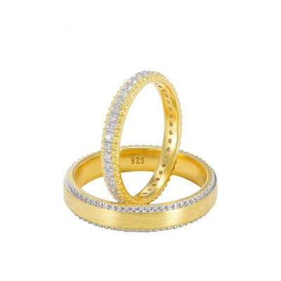 couple engagement 925 silver jewelry diamond gold plated rings gold plated luxury ring wedding zircon women gold plated ring Kirin Jewelry