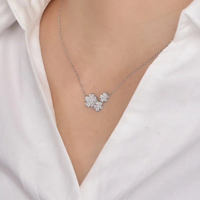 dainty flower necklace pendant Micro pave Cubic Zirconia Diamond Jewelry Wedding Bridal Jewellery flower necklace Kirin Jewelry