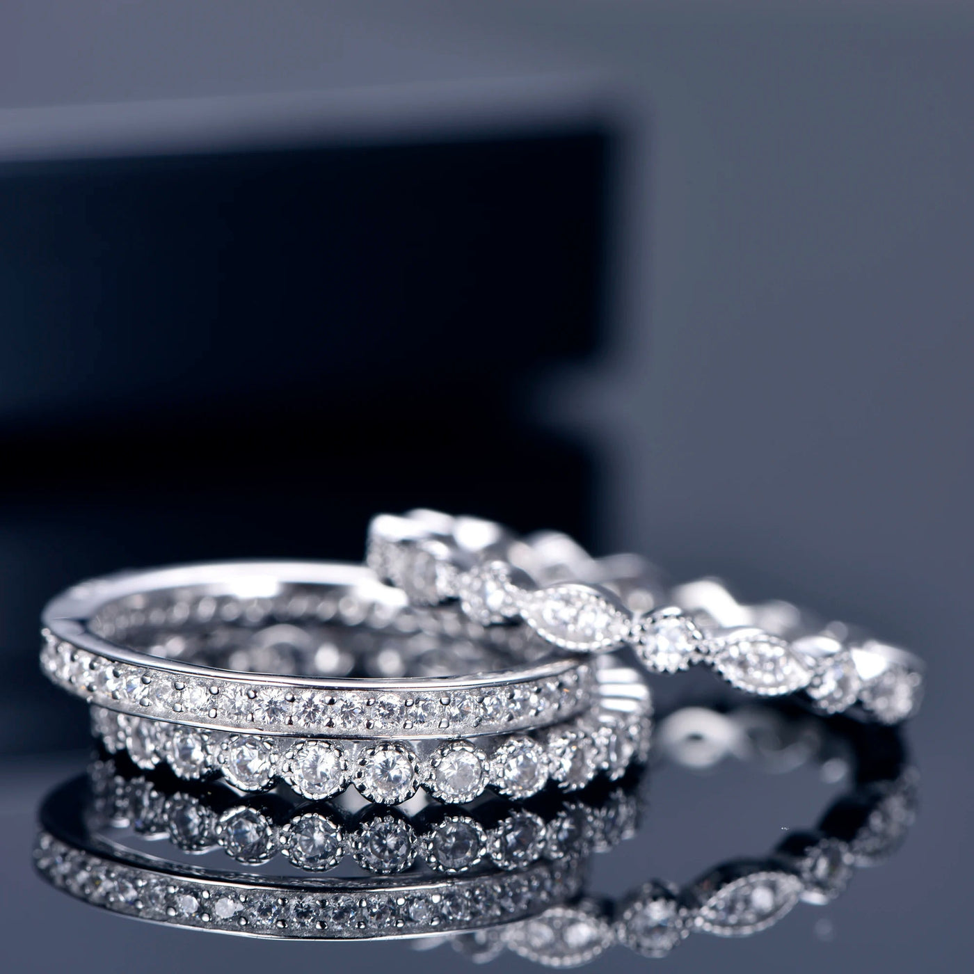fashion 925 sterling silver jewelry CZ diamond rings set wedding women couple engagement rings Kirin Jewelry