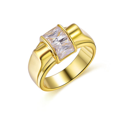 fashion jewelry big 5A CZ zircon diamond ring for woman engagement ring 18K Gold Plated wedding Rings Kirin Jewelry