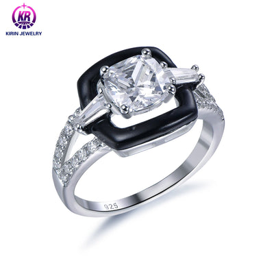 fashion jewelry latest design 925 Sterling Silver diamond wedding ring women best gift ring engagement ring Kirin Jewelry