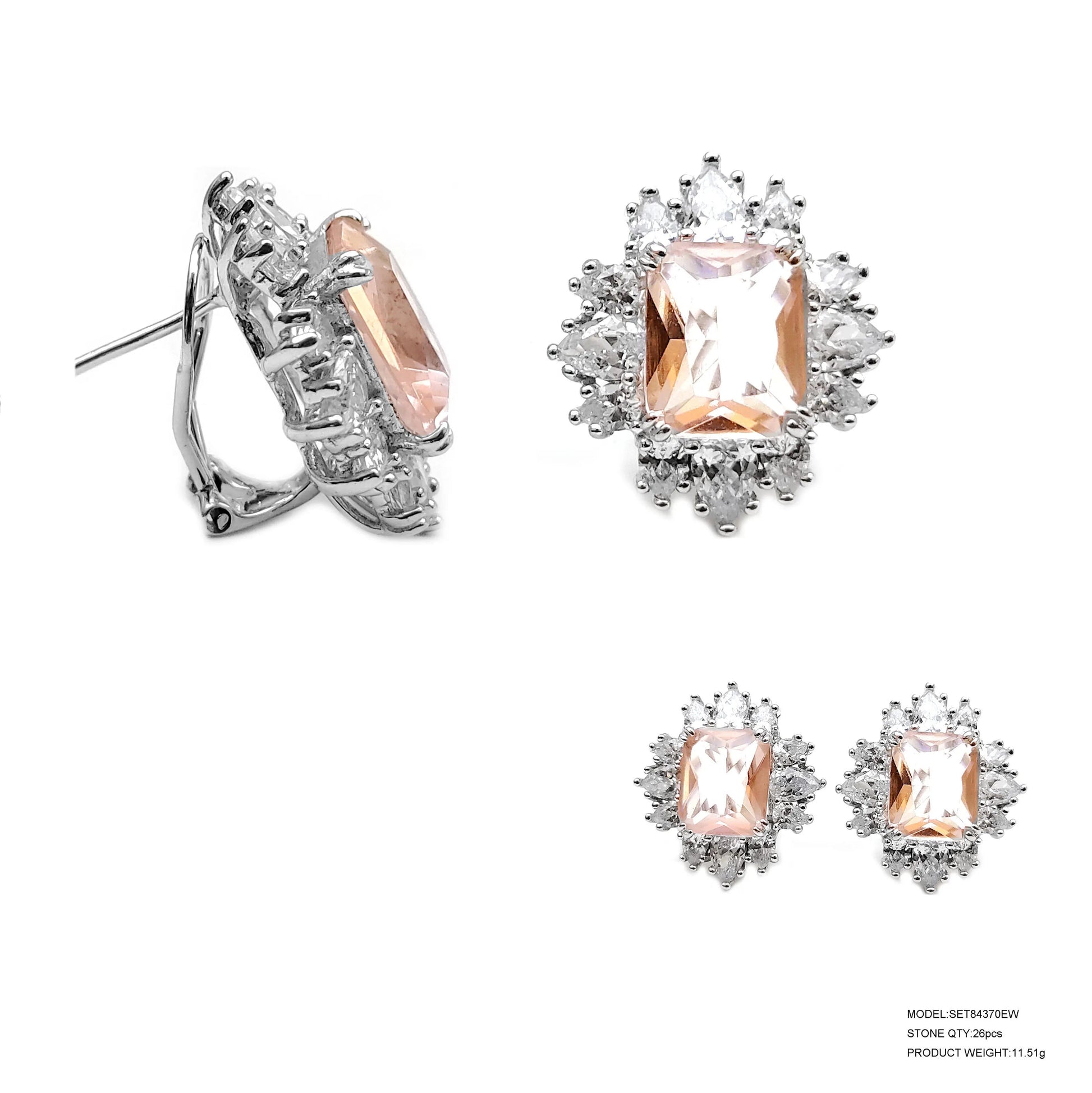 luxury fashion canary diamond stud earrings charms women gemstone 925 sterling silver stud earrings Kirin Jewelry