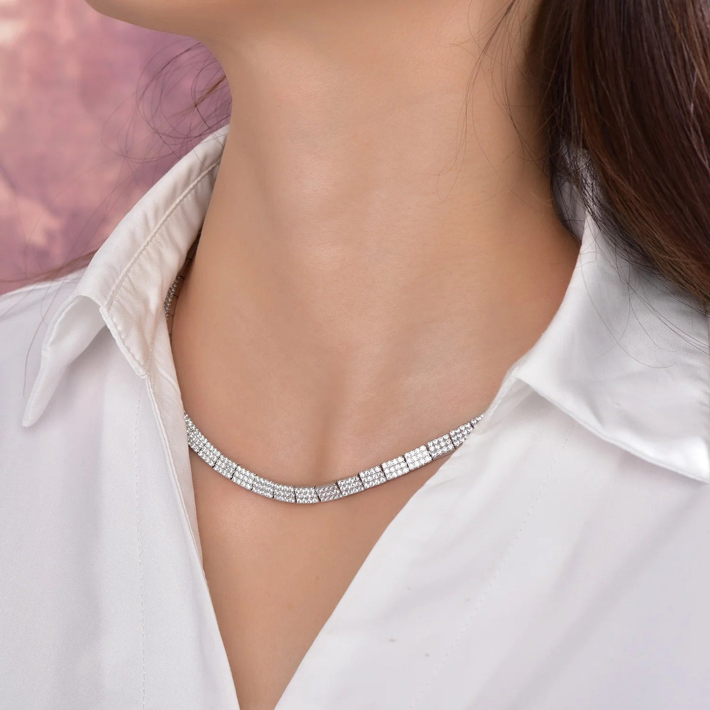 tennis chain necklace for women moissanite tennis chain Necklace 925 sterling silver tennis necklace Kirin Jewelry