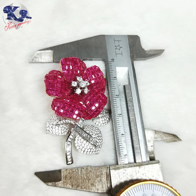 wholesale 925 Sterling Silver jewelry fashion brooch charms women crystal flower brooch Kirin Jewelry
